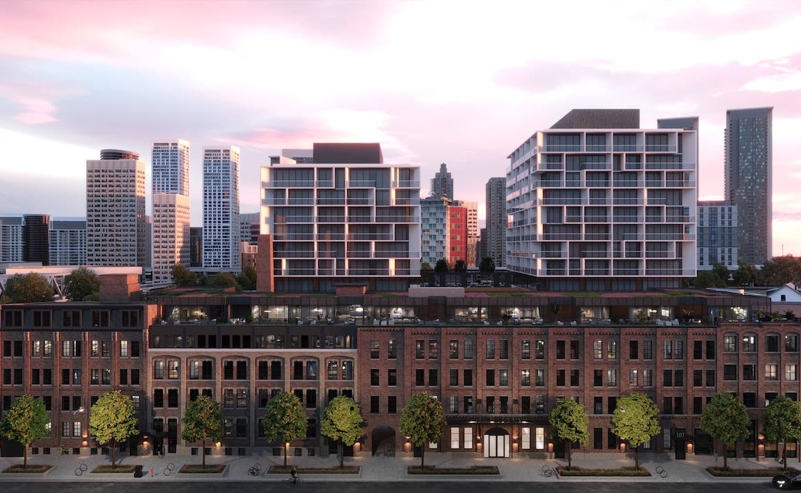 Rendering of The Essery Condos exterior side view