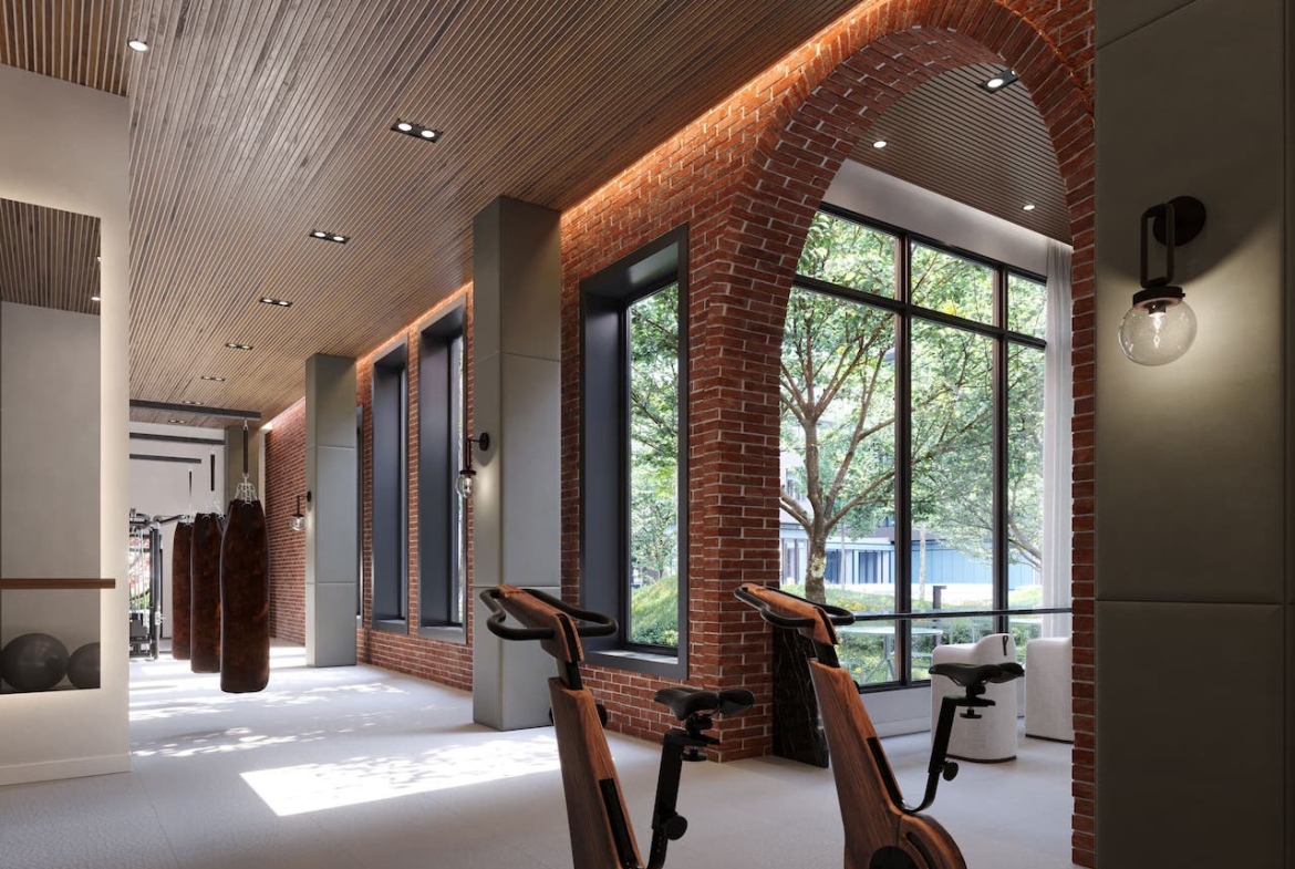 Rendering of The Essery Condos interior gym