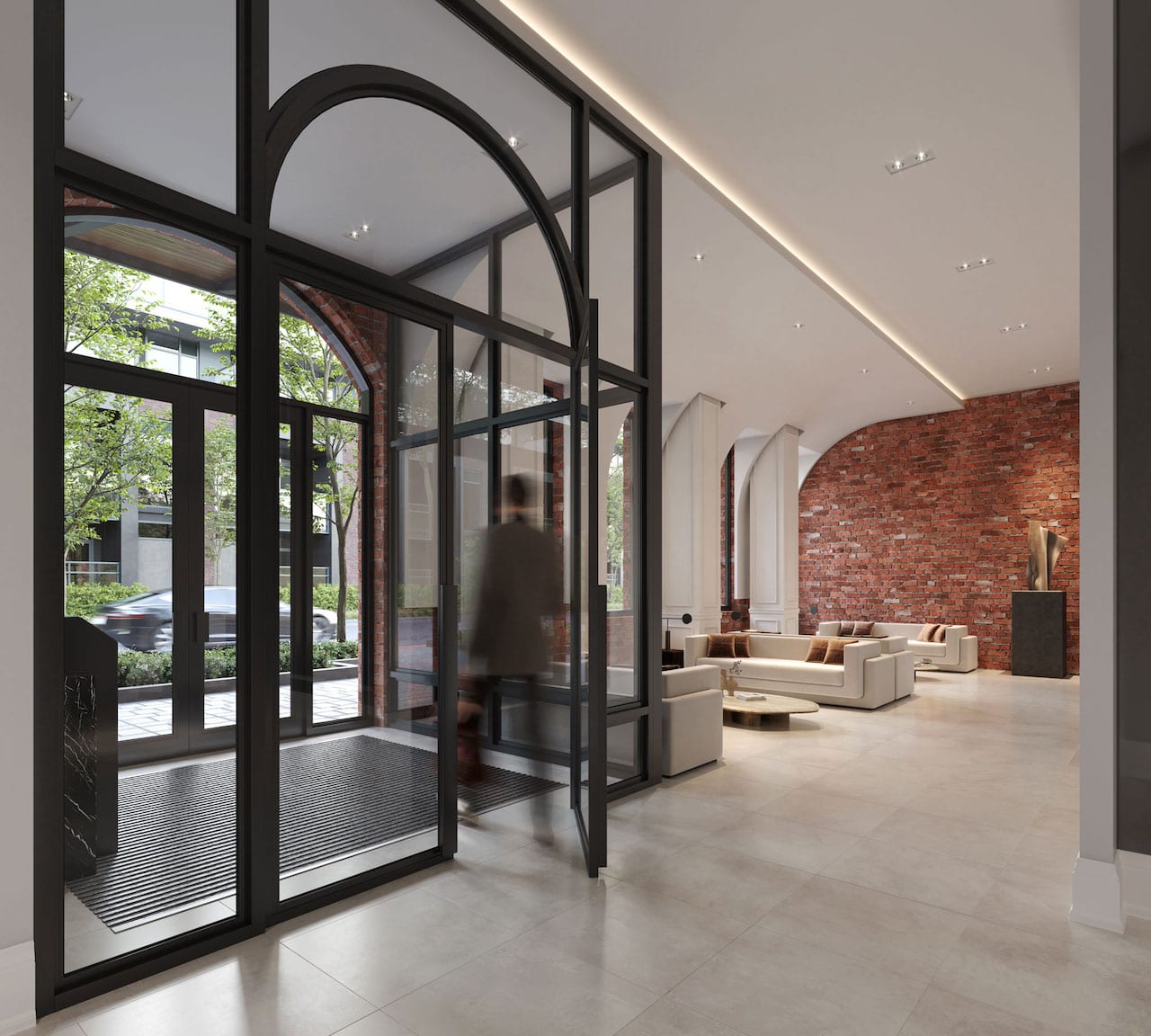 Rendering of The Essery Condos interior lobby