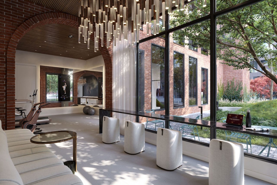 Rendering of The Essery Condos interior lounge