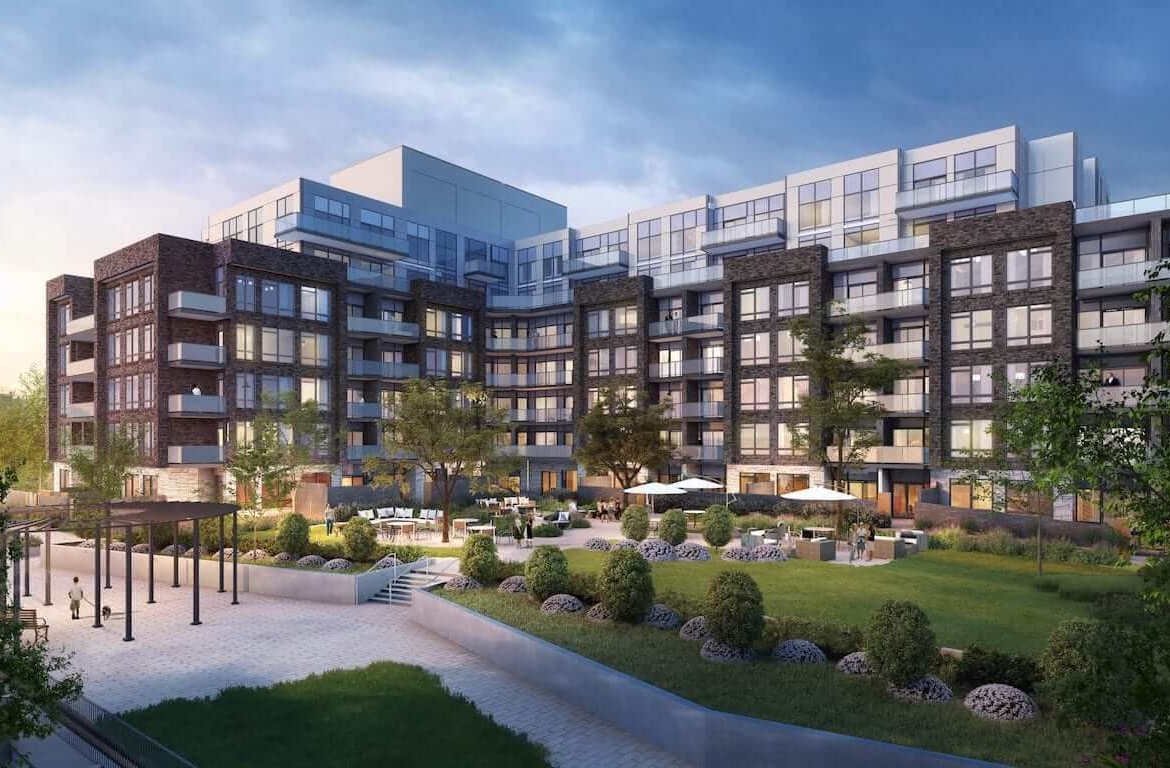 Rendering of Lake Pointe Condos in the evening