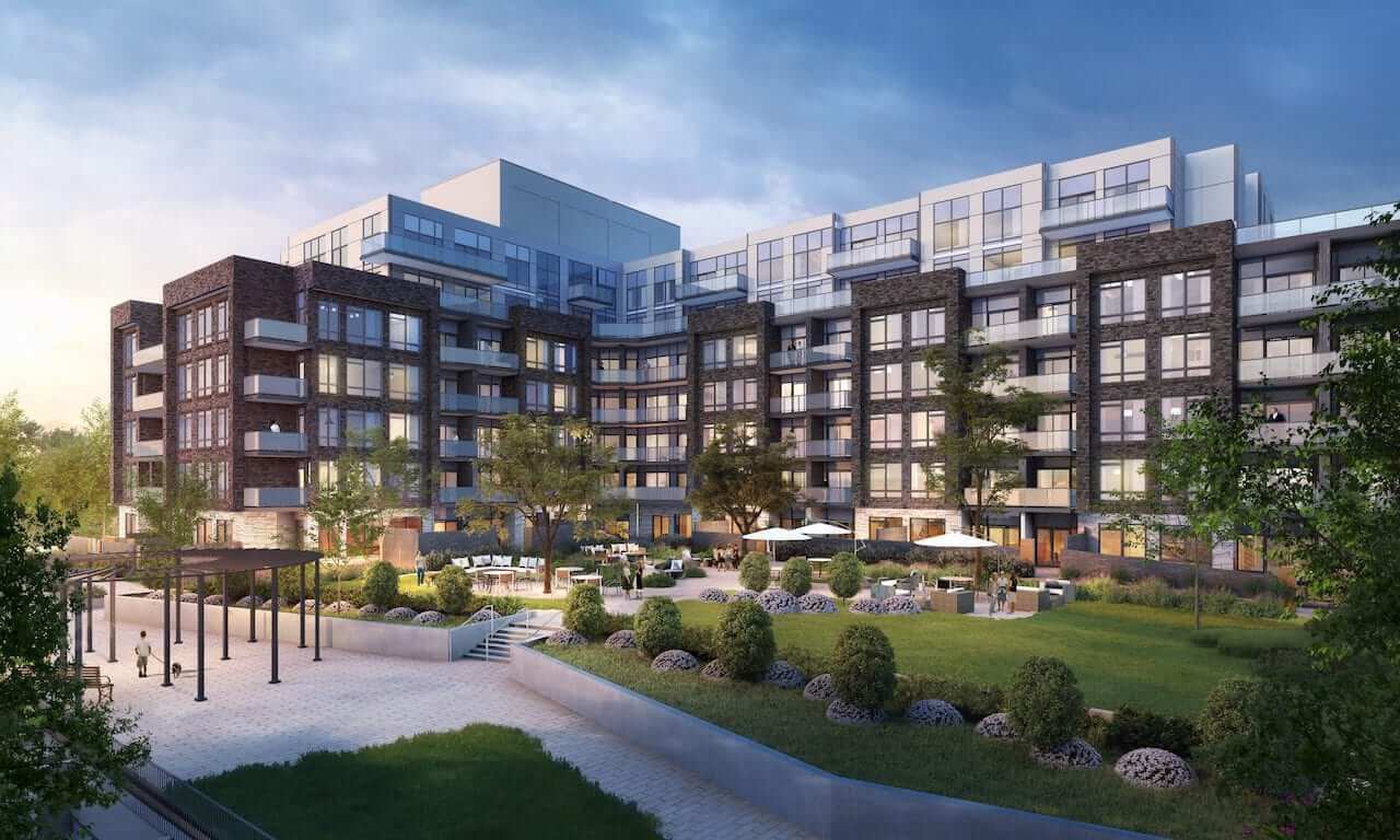 Rendering of Lake Pointe Condos in the evening