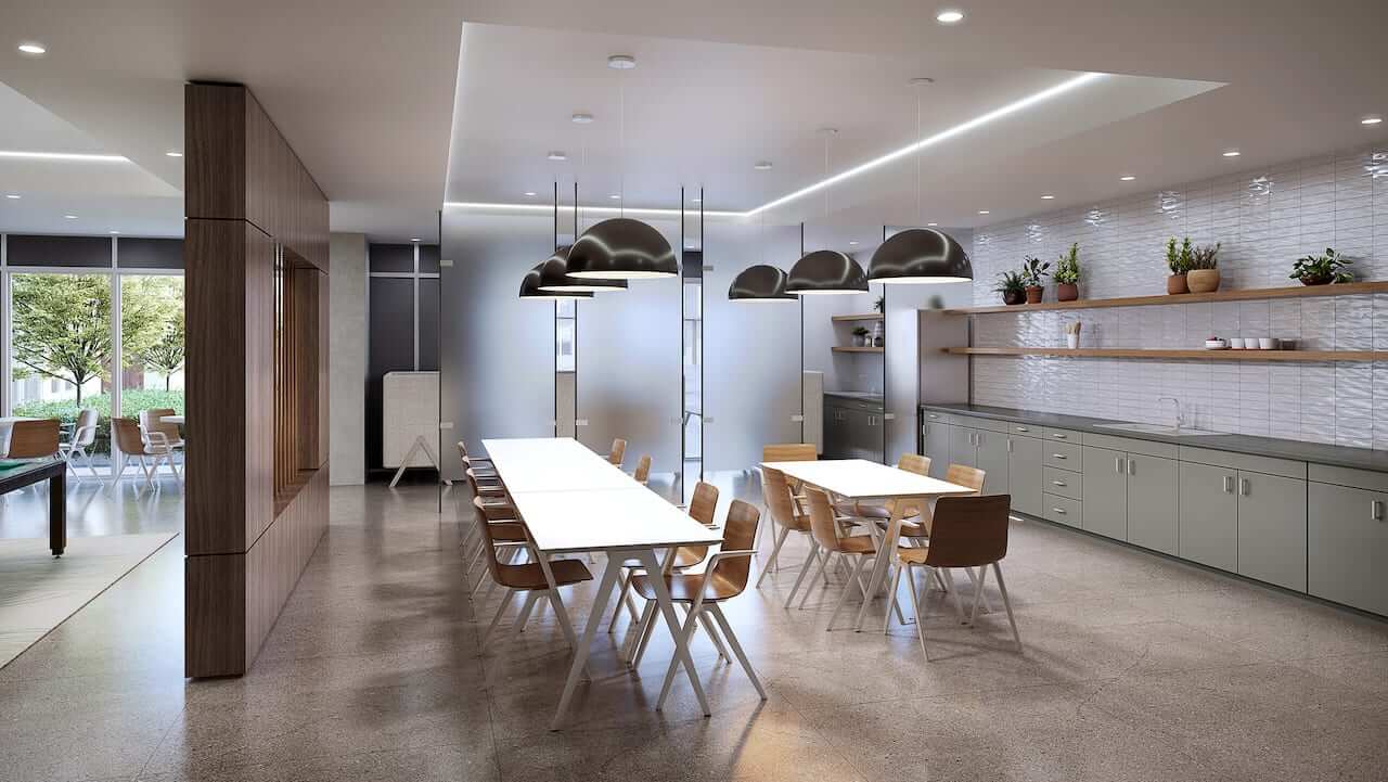 Rendering of Lake Pointe Condos activity room
