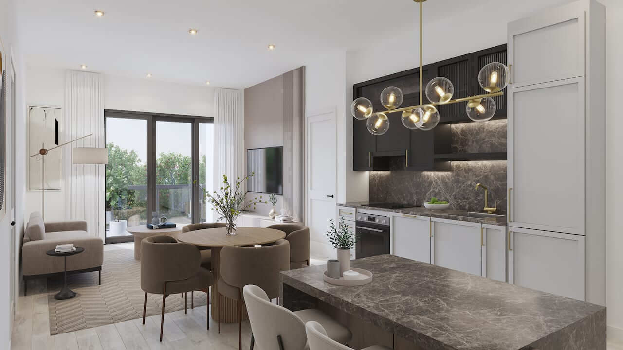 Rendering of Lake Pointe Condos suite interior