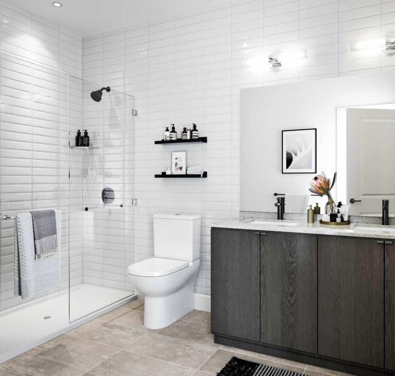 Rendering of The Greenwich Condos suite interior bathroom