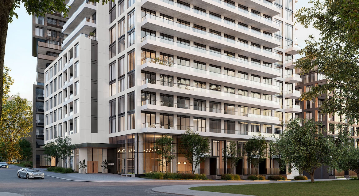 Exterior rendering of Corktown Condos in Hamilton