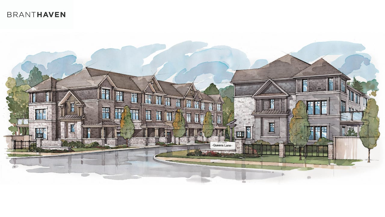 Rendering of Queens Lane Towns exterior community