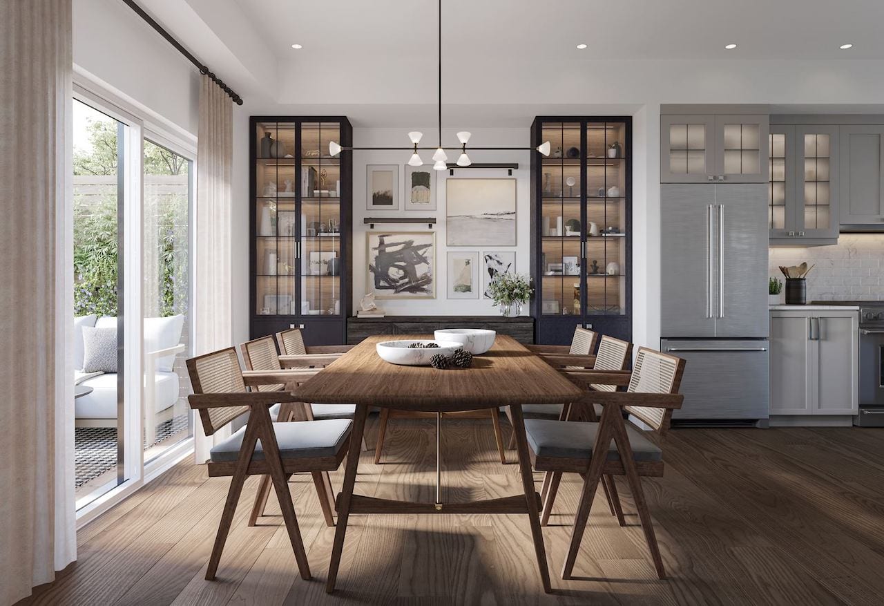 Rendering of Queens Lane Towns interior dining room
