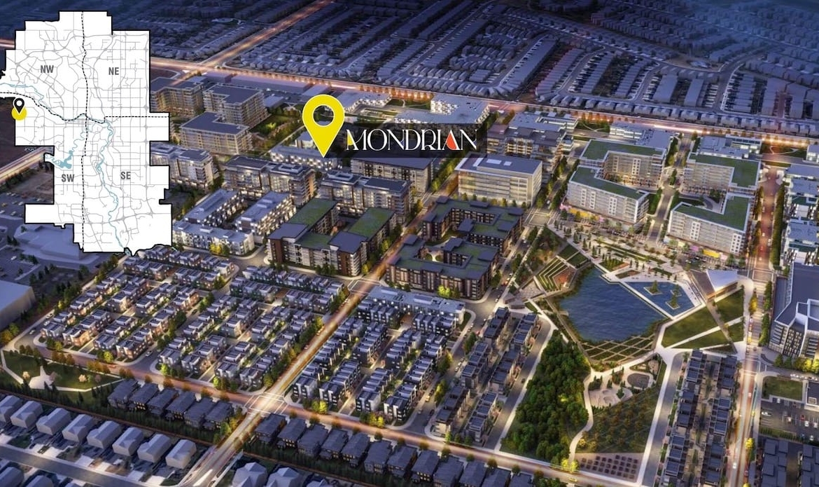 Map of The Mondrian Condos in Calgary Alberta
