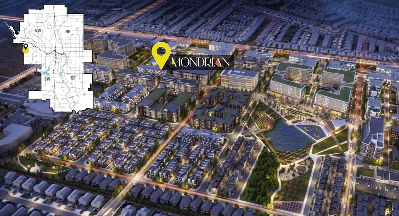 Map of The Mondrian Condos in Calgary Alberta