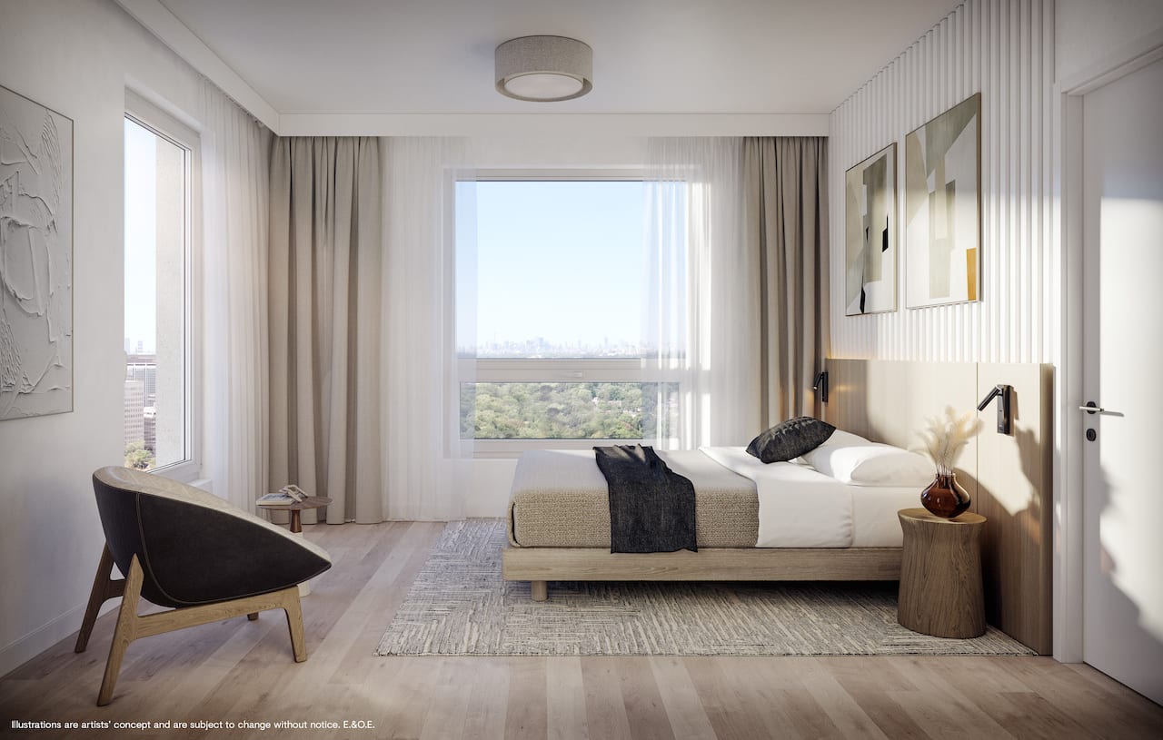 Rendering of CAVO Condos interior suite bedroom