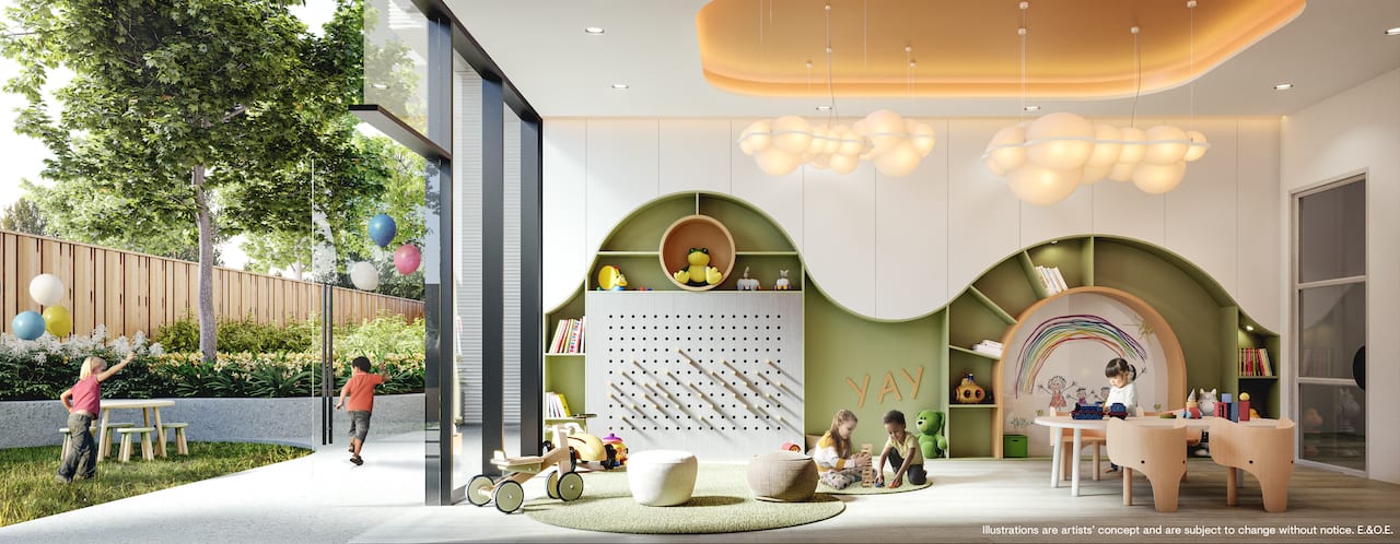 Rendering of CAVO Condos interior kids room