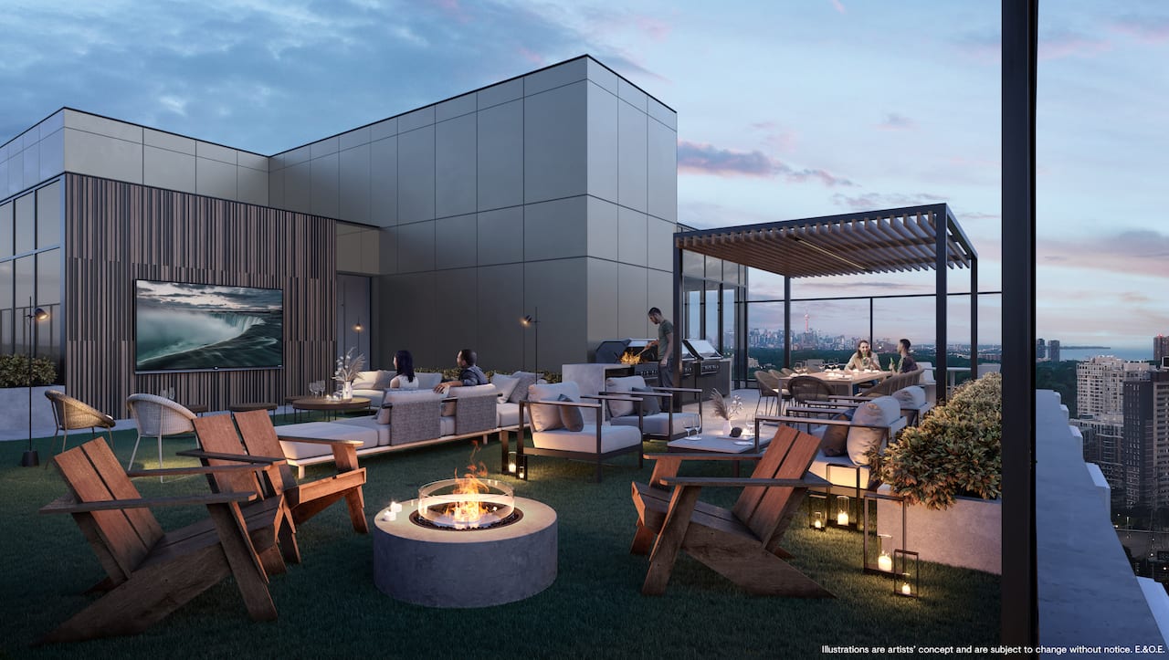 Rendering of CAVO Condos exterior rooftop terrace