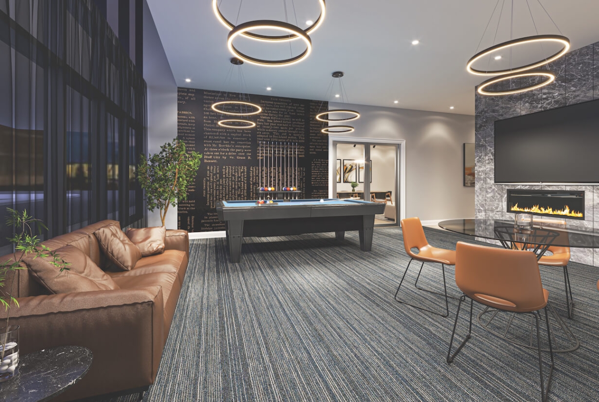 Rendering of Gemini Condos game room