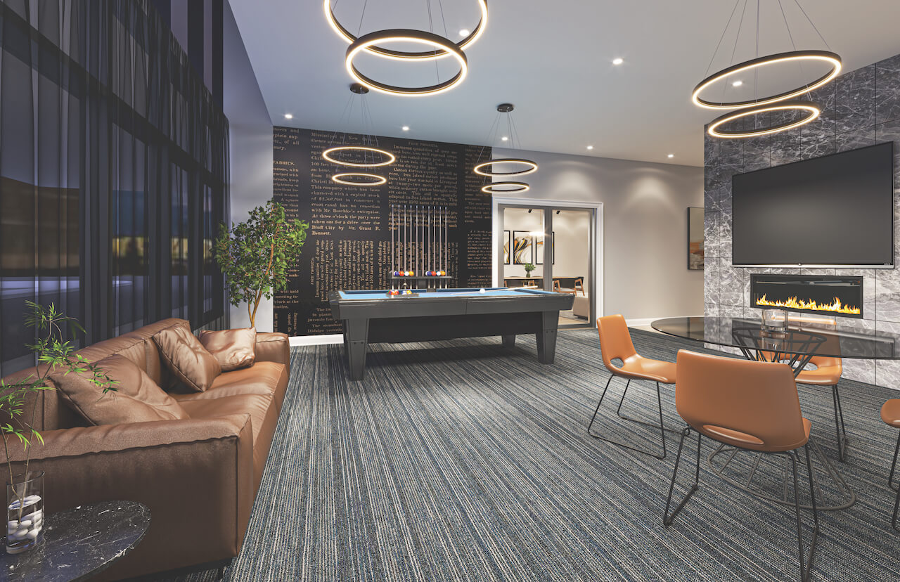 Rendering of Gemini Condos game room