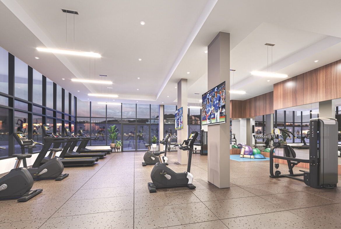 Rendering of Gemini Condos gym