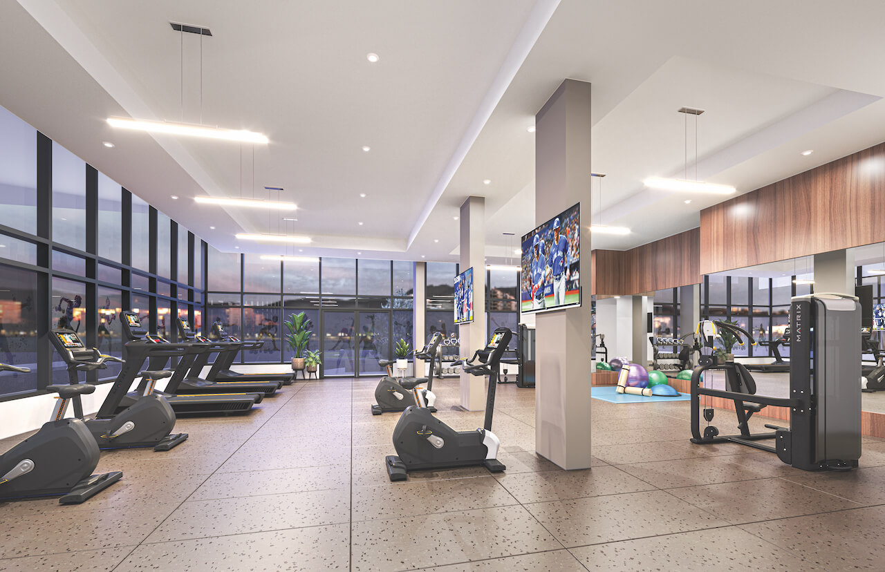 Rendering of Gemini Condos gym