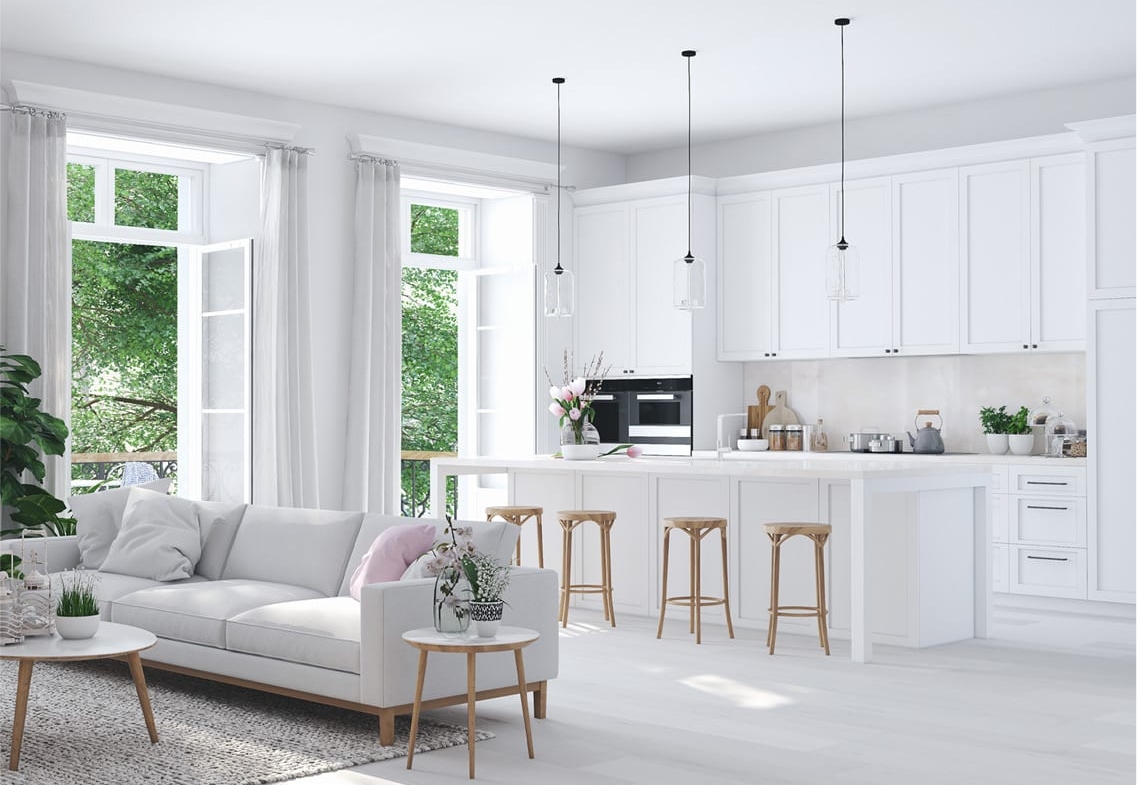 Rendering of Serville Residences interior suite kitchen