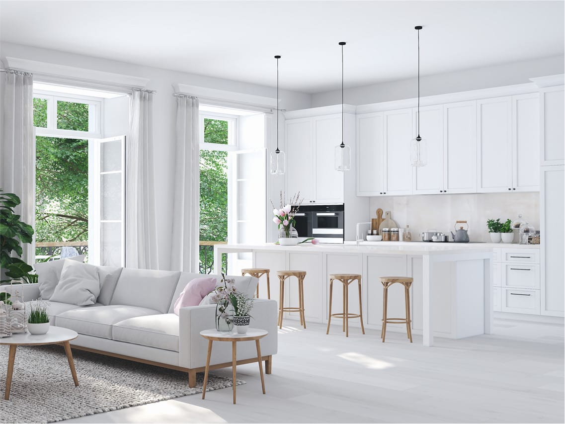 Rendering of Serville Residences interior suite kitchen