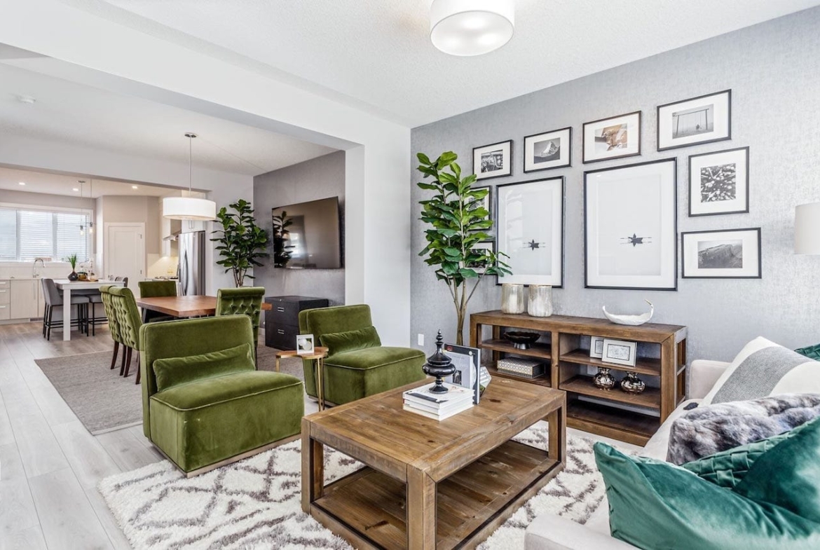 Rendering of Sirocco Homes suite interior open-concept main floor