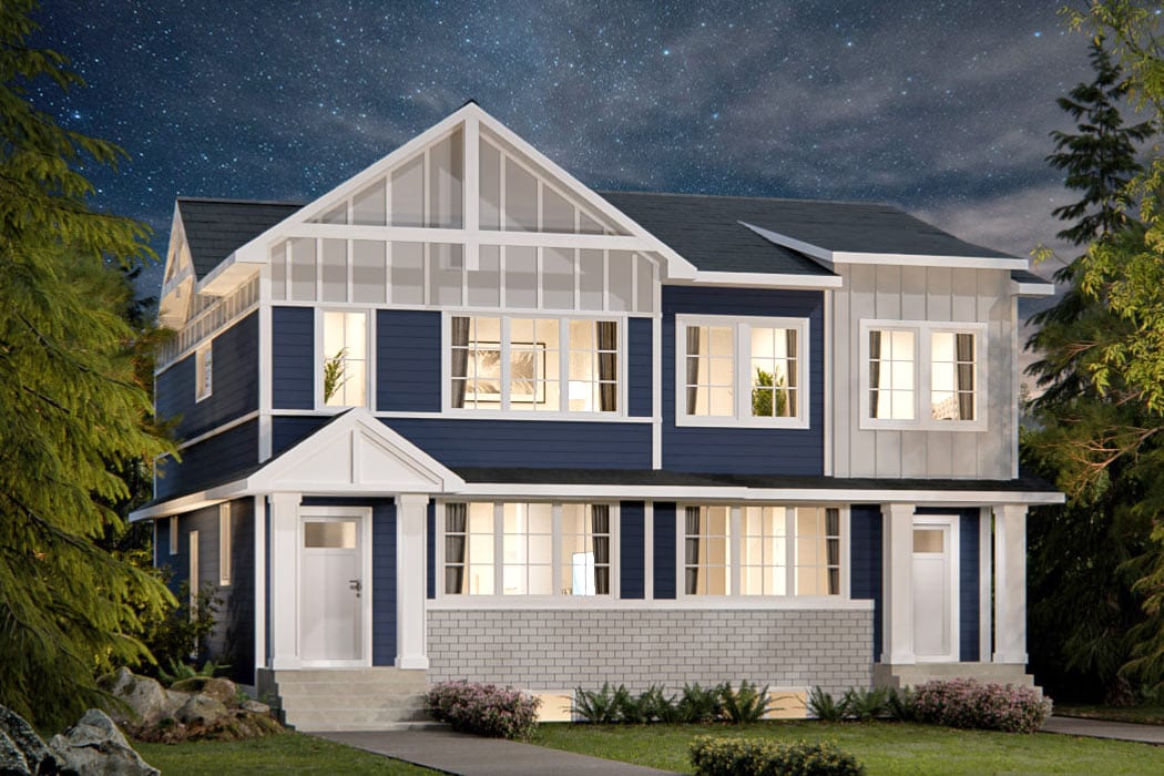 Rendering of Sirocco Homes farmhouse 2 finch exterior