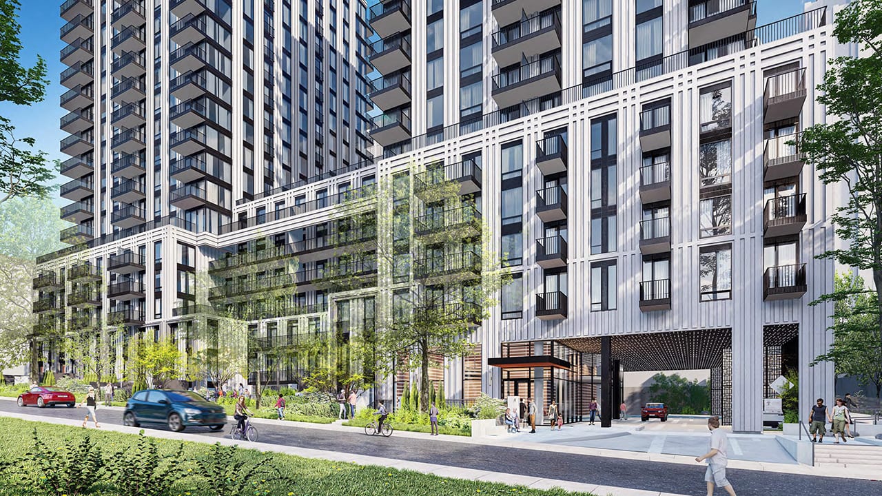 Rendering of South Forest Hill Residences exterior site view