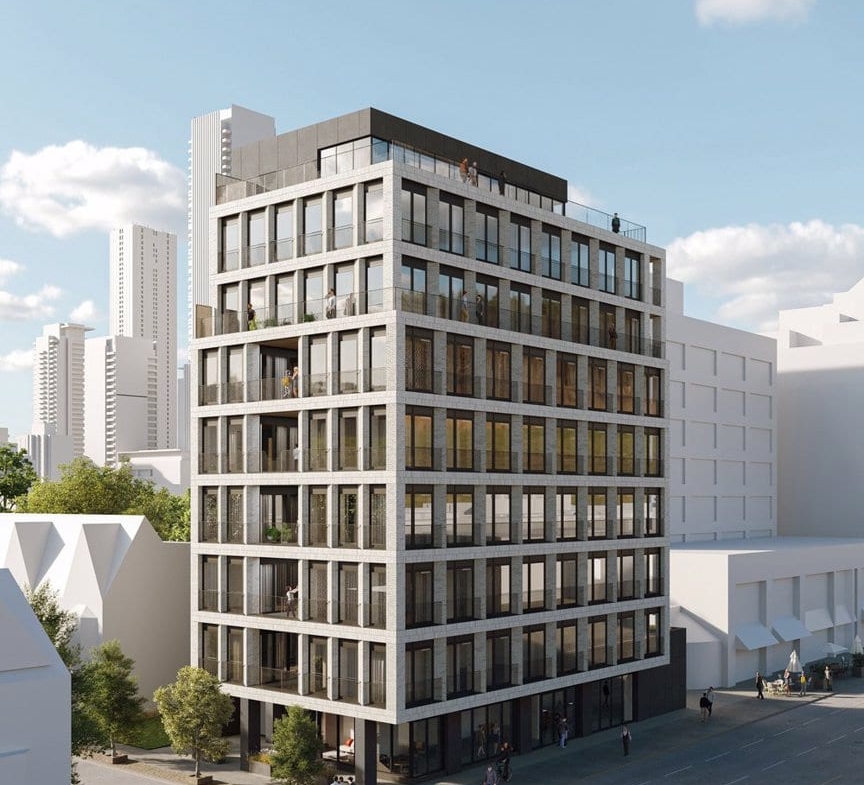 Rendering of The Webley Condos exterior side view