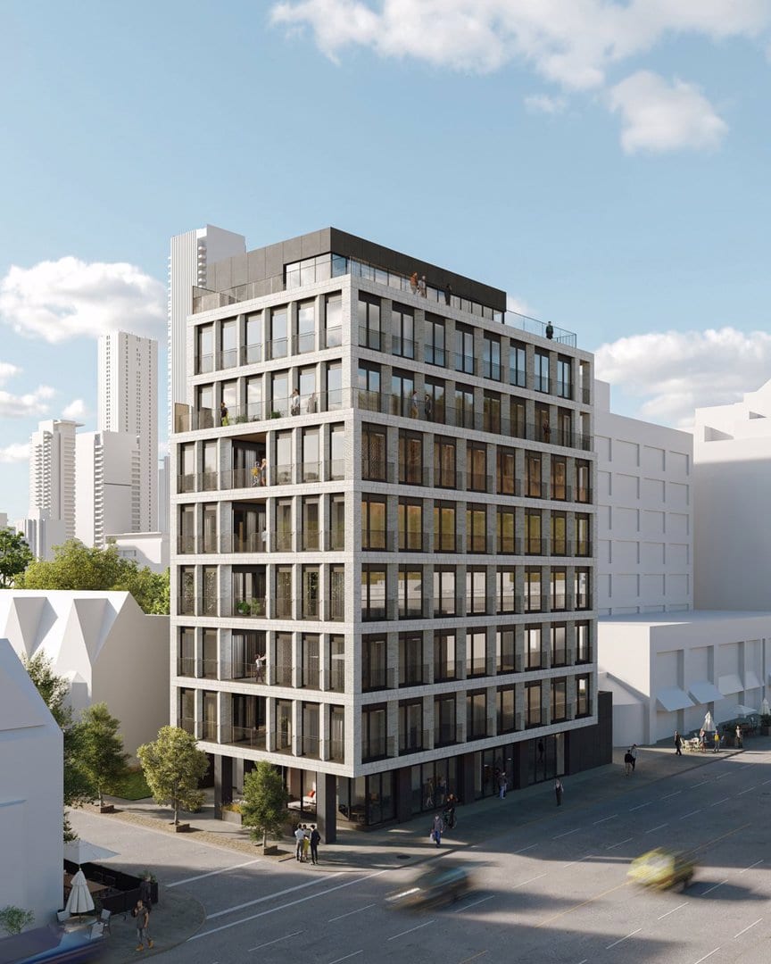 Rendering of The Webley Condos exterior side view