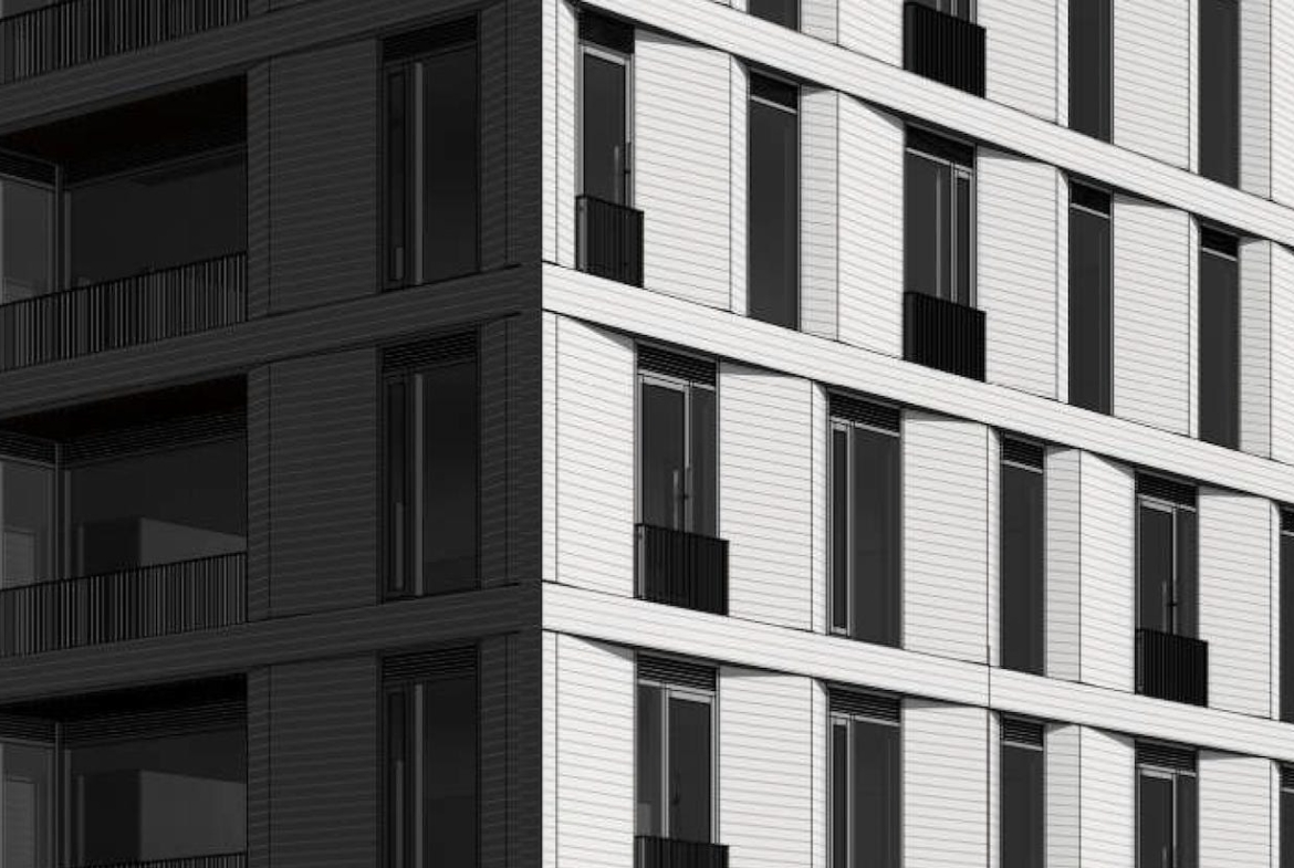 Rendering of The Webley Condos exterior siding detail