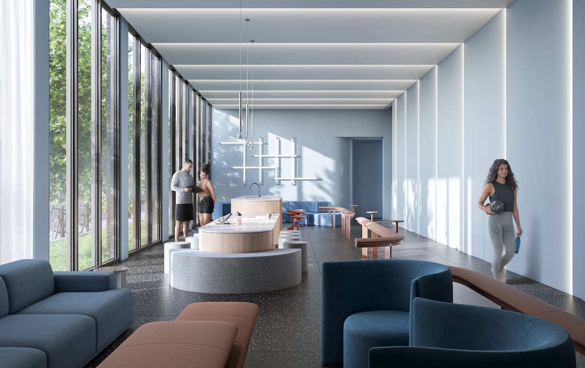 Rendering of Above Condos fitness lounge