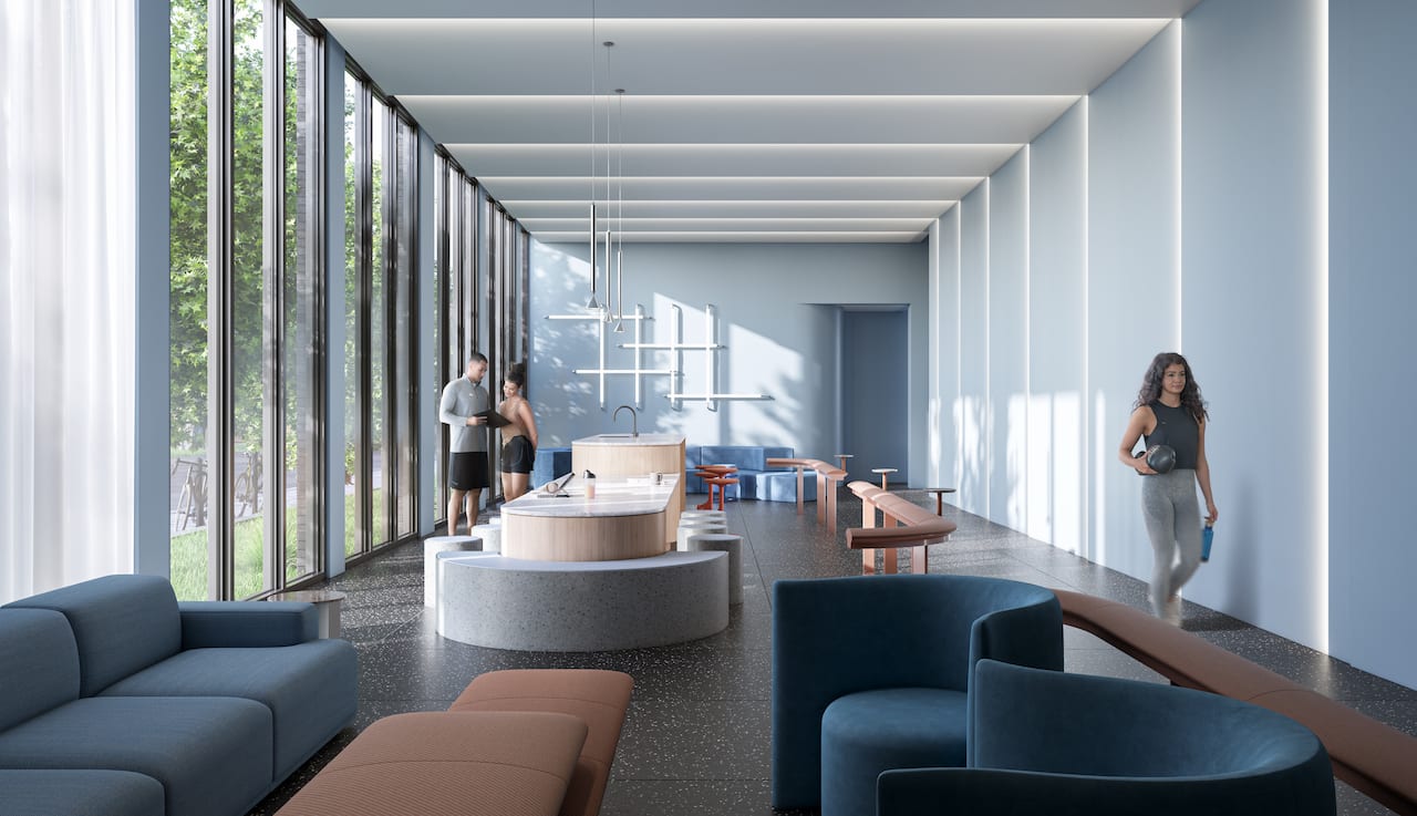 Rendering of Above Condos fitness lounge