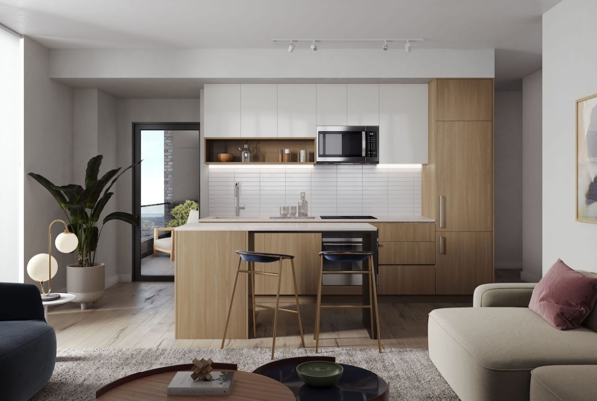 Rendering of Above Condos suite interior kitchen