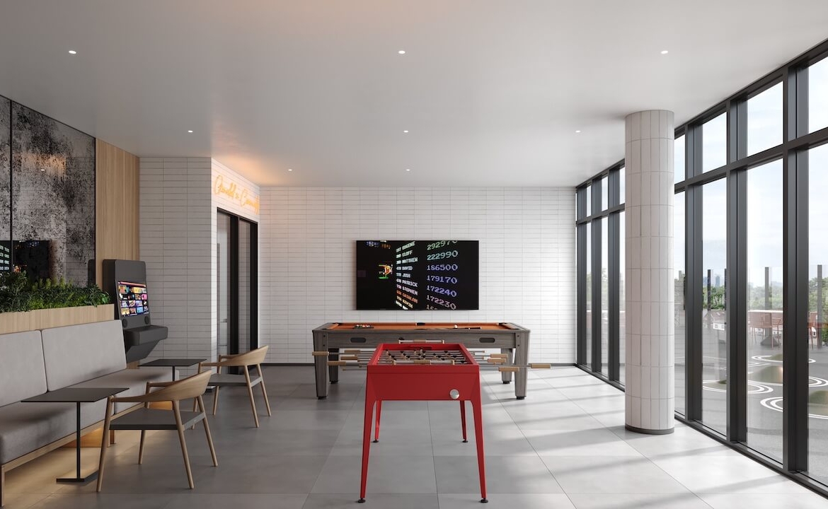 Rendering of 316 Junction Condos game room