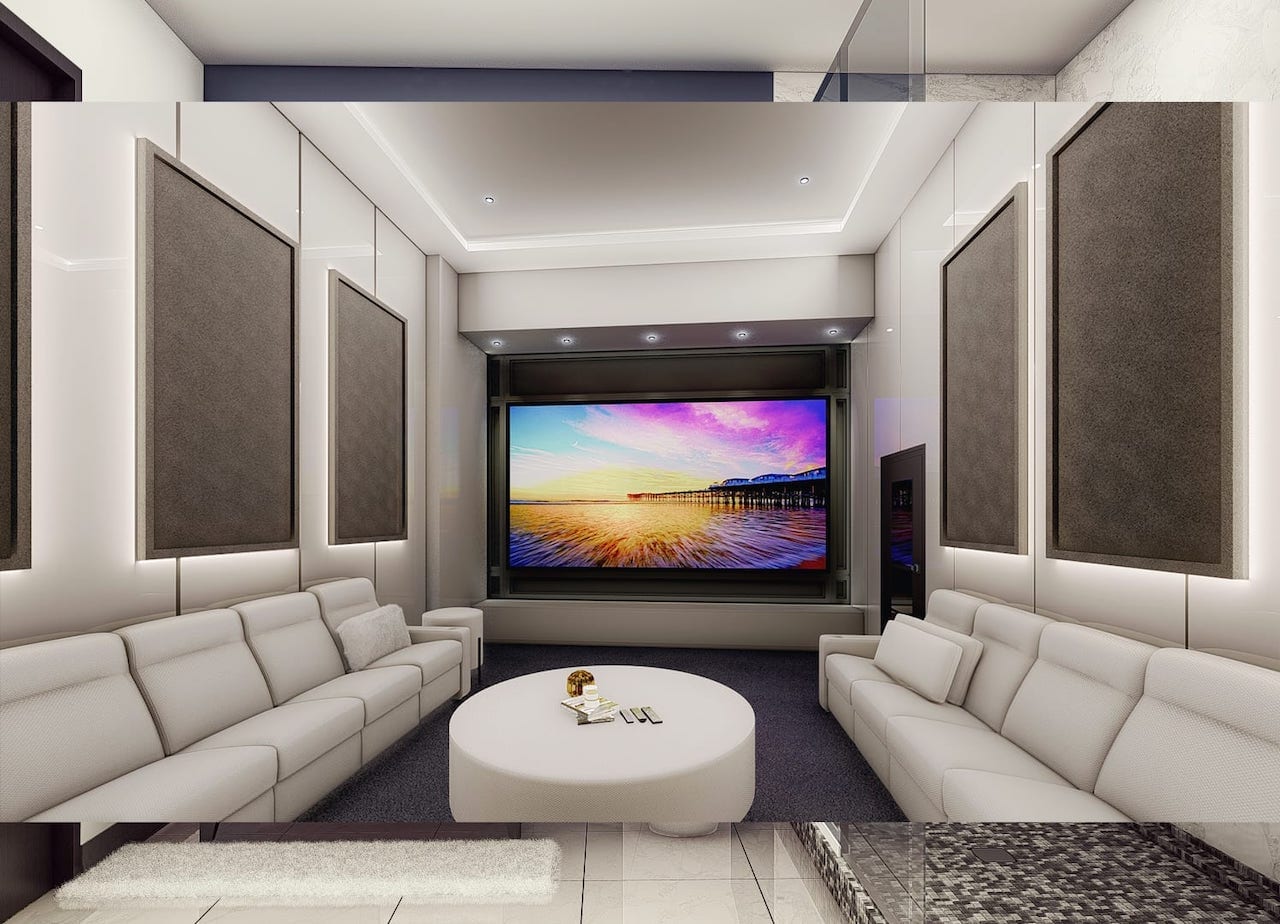 Rendering of Springbank Lux Condos media room