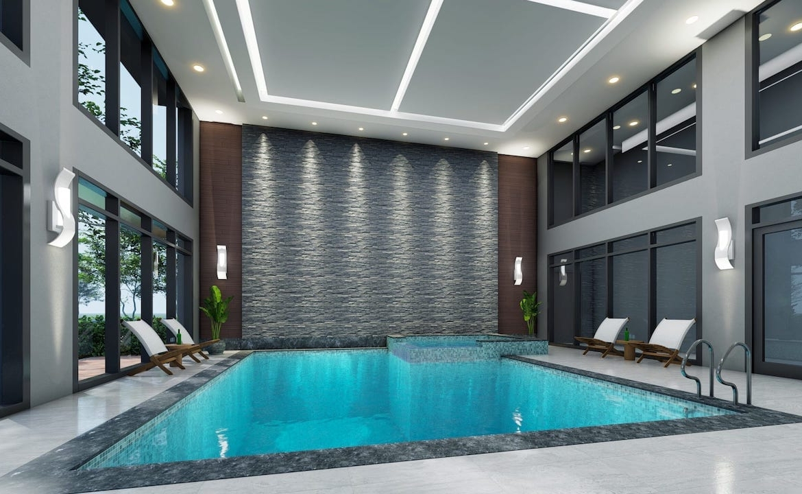 Rendering of Springbank Lux Condos swimming pool