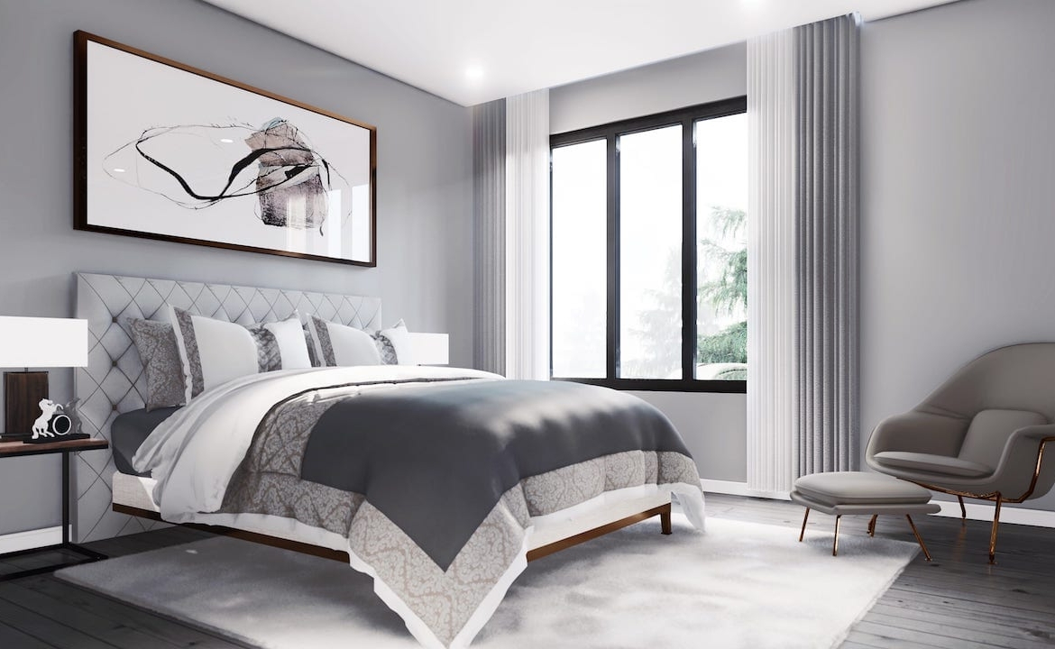 Rendering of Springbank Lux Condos suite bedroom