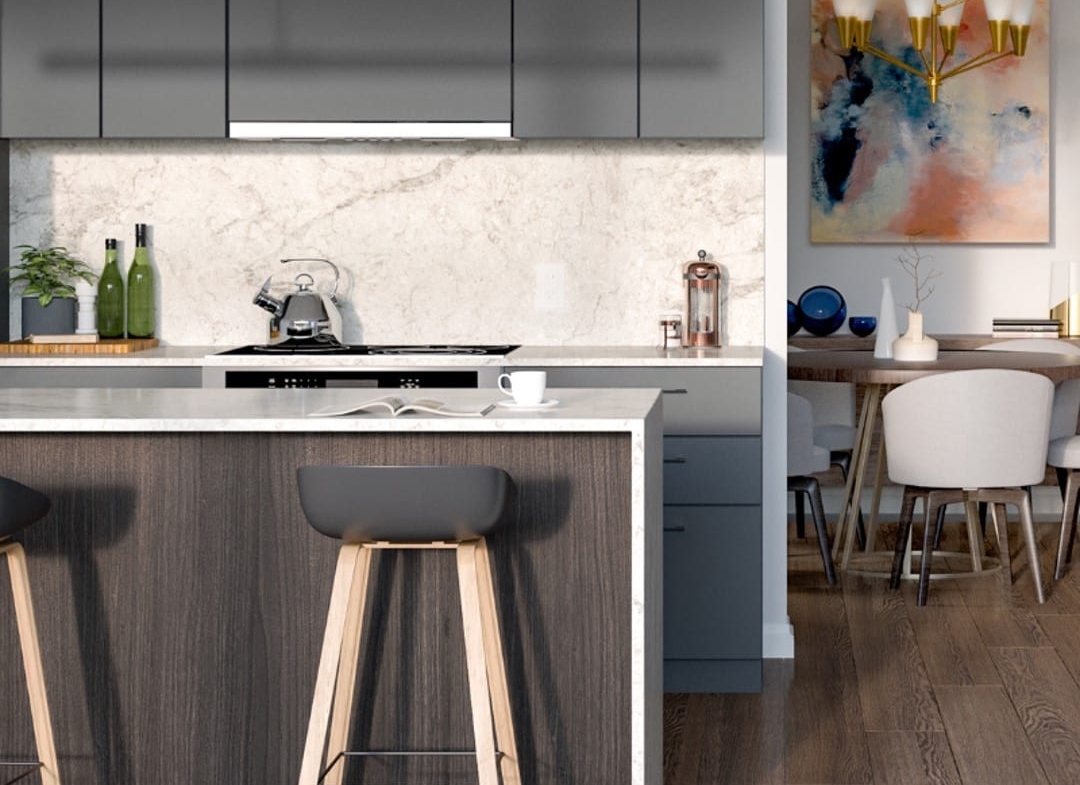 Interior rendering of High Line Condos suite kitchen