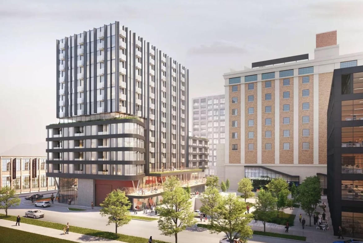Exterior rendering of 150 Sterling Road Condos full view