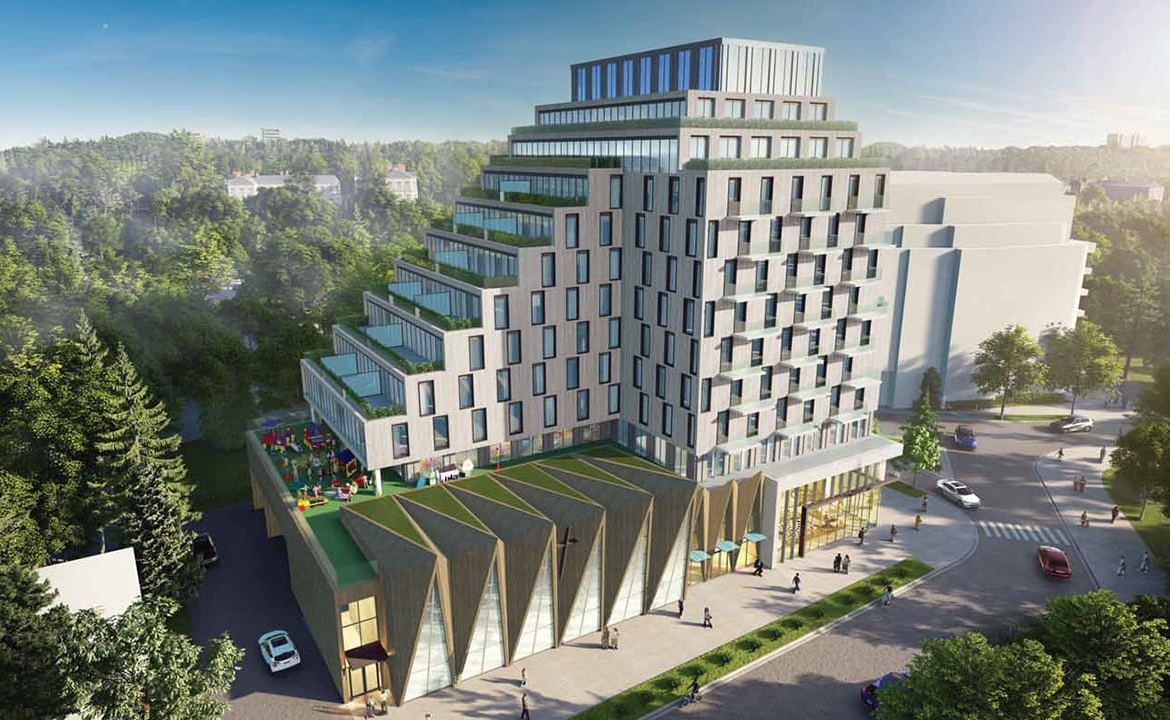 Exterior rendering of 25 Old York Mills Condos aerial view
