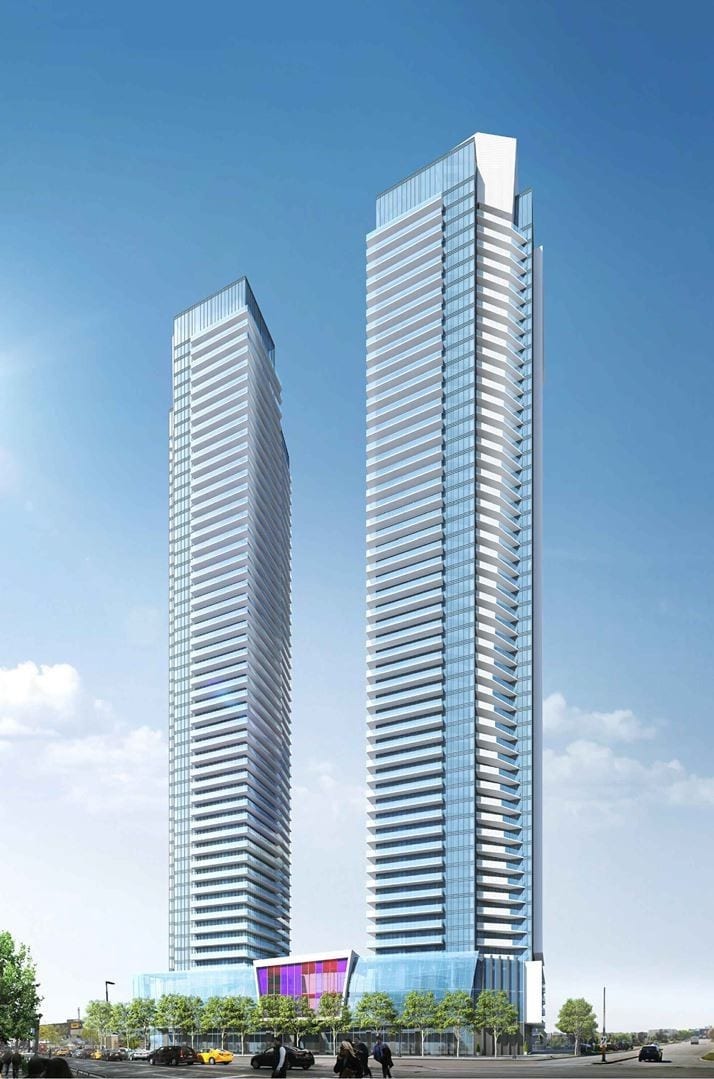 Rendering of 3201 Highway 7 Condos aerial 2 towers