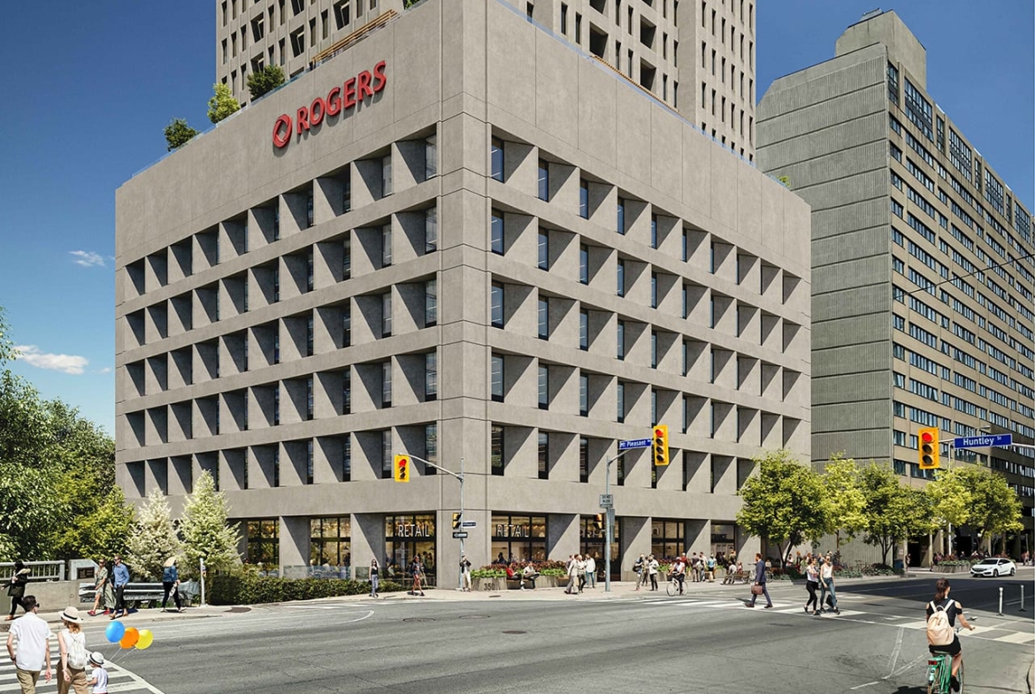 Rendering of 350 Bloor East Condos exterior lower half heritage building
