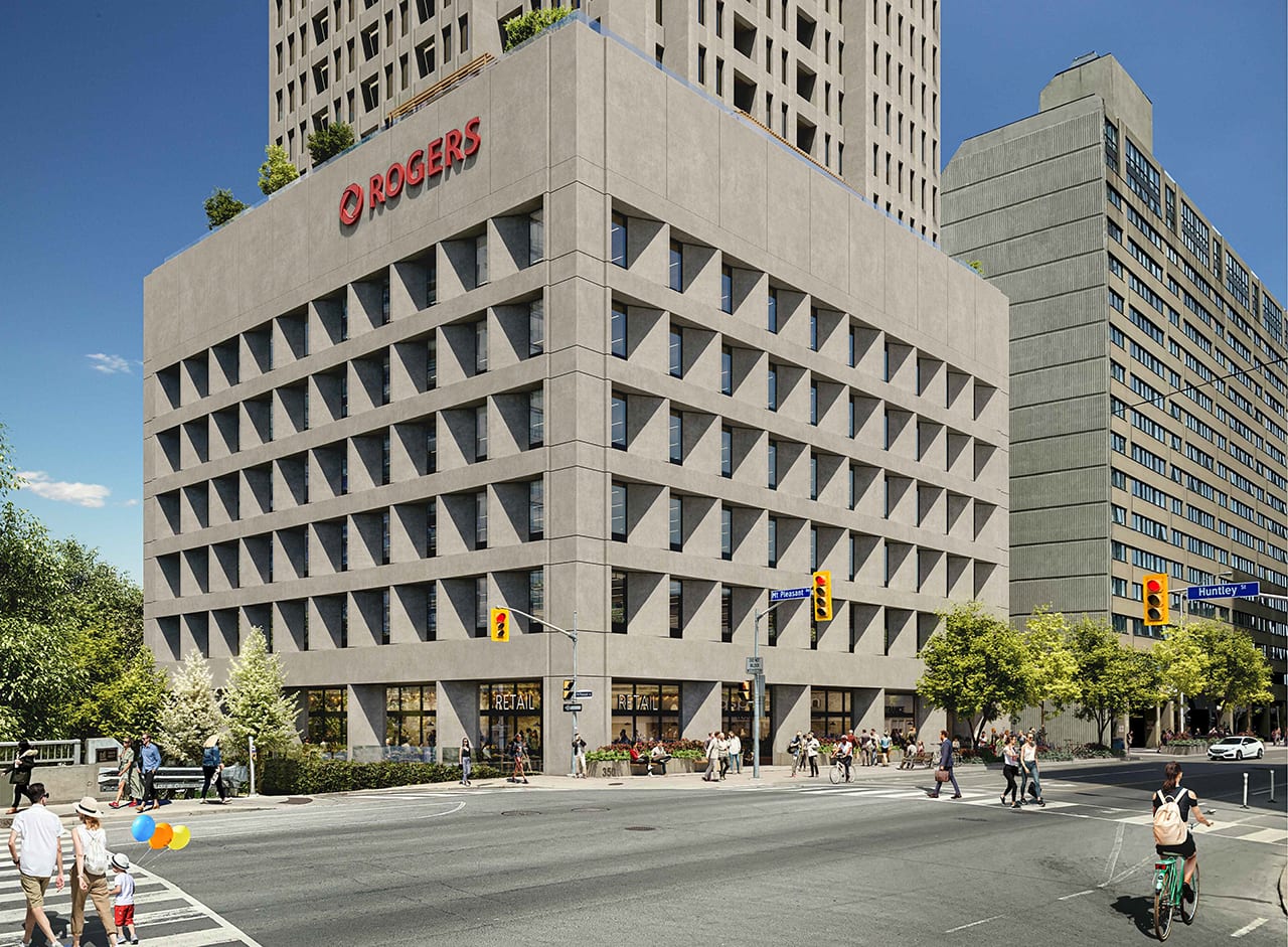 Rendering of 350 Bloor East Condos exterior lower half heritage building