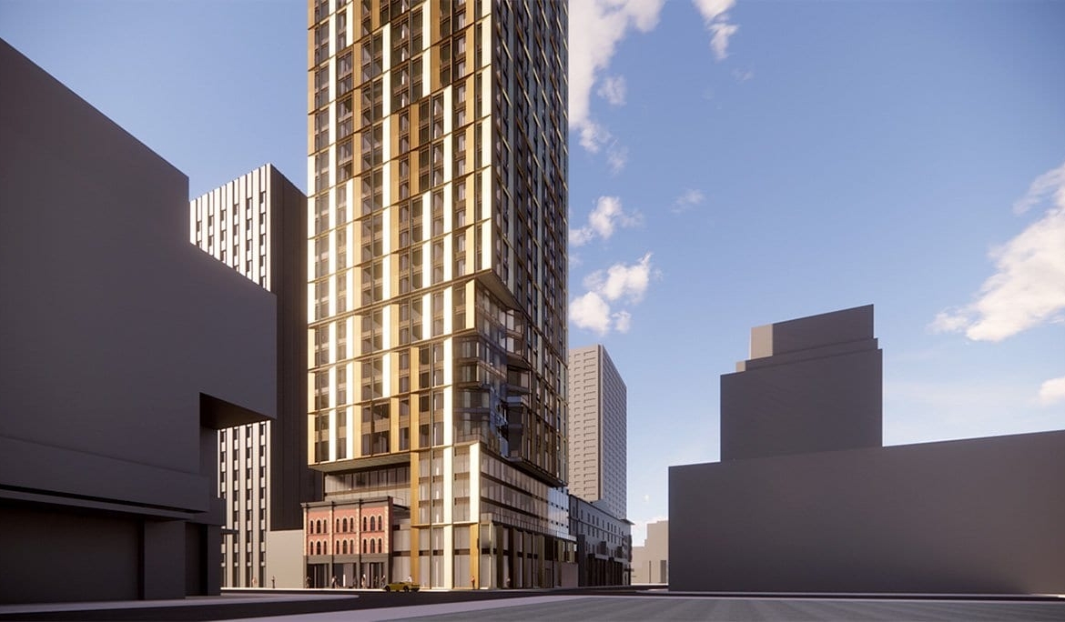 Exterior rendering of 399 Yonge Condos bottom half