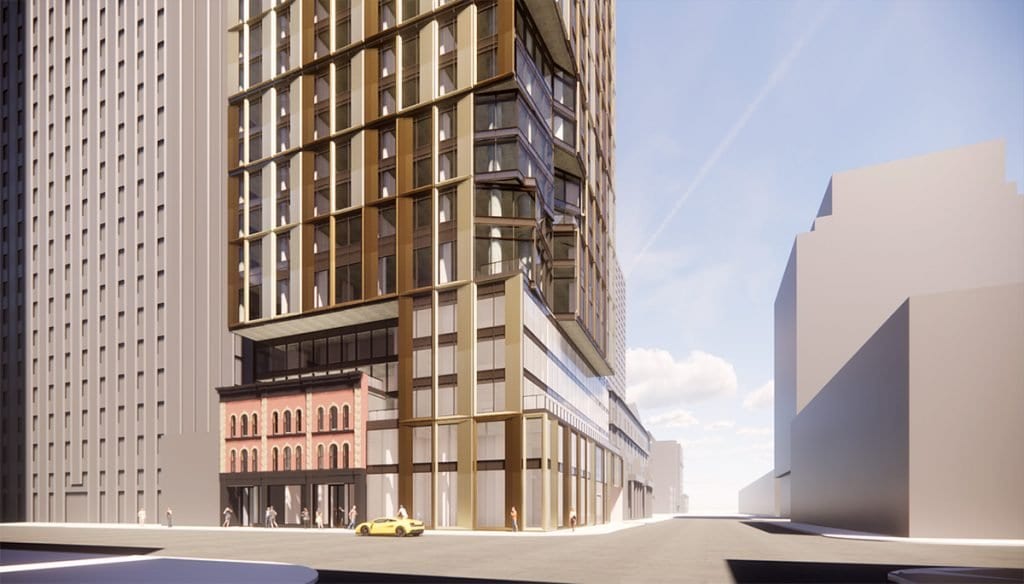 Exterior rendering of 399 Yonge Condos side view