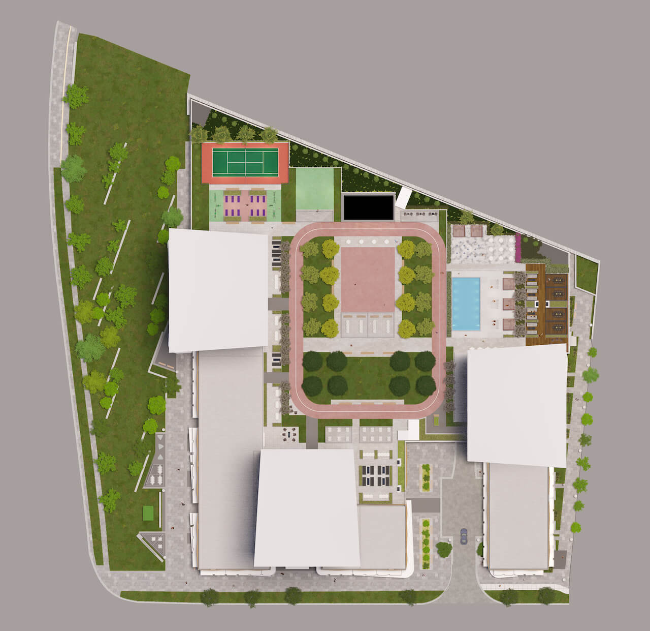 Rendering of Thompson Towers amenities overview