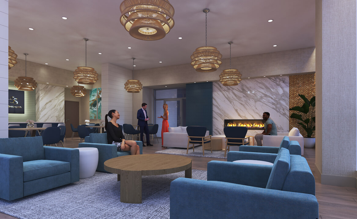 Rendering of Thompson Towers party room