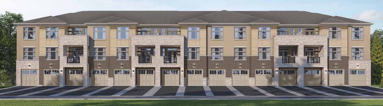 Exterior rendering of Rendering of Maya Urban Towns stacked towns style 1 back