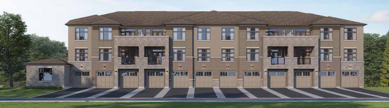 Exterior rendering of Rendering of Maya Urban Towns stacked towns style 2 back