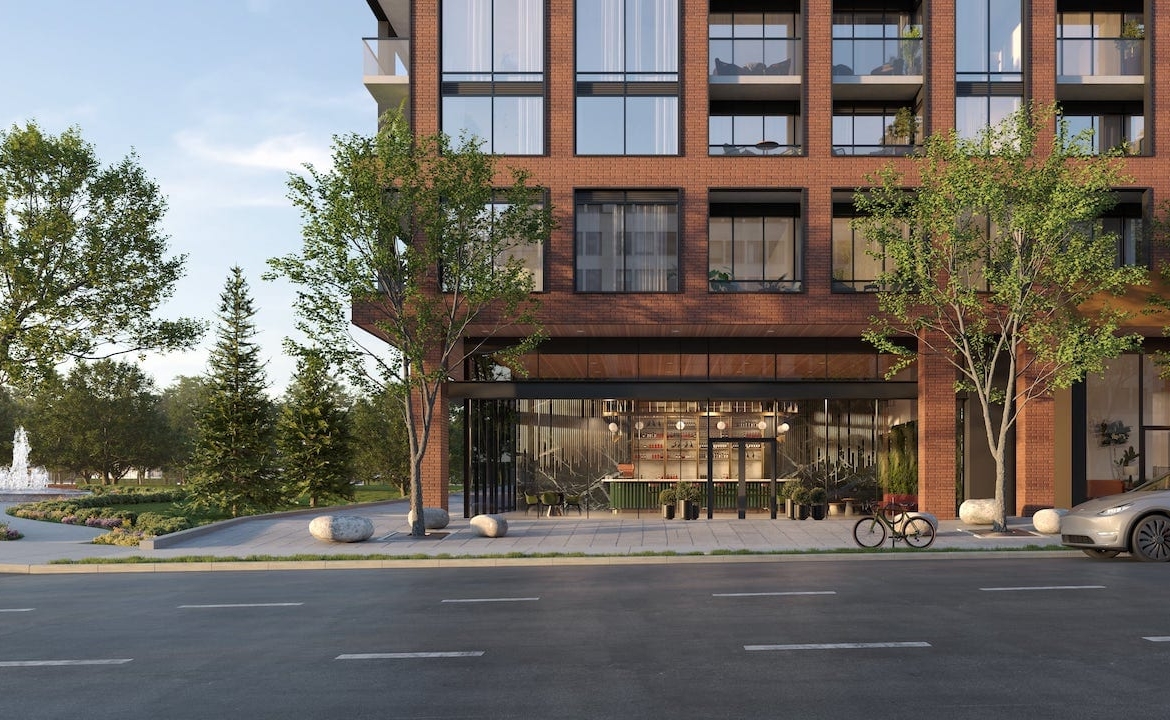 Rendering of NorthCore Condos exterior entrance