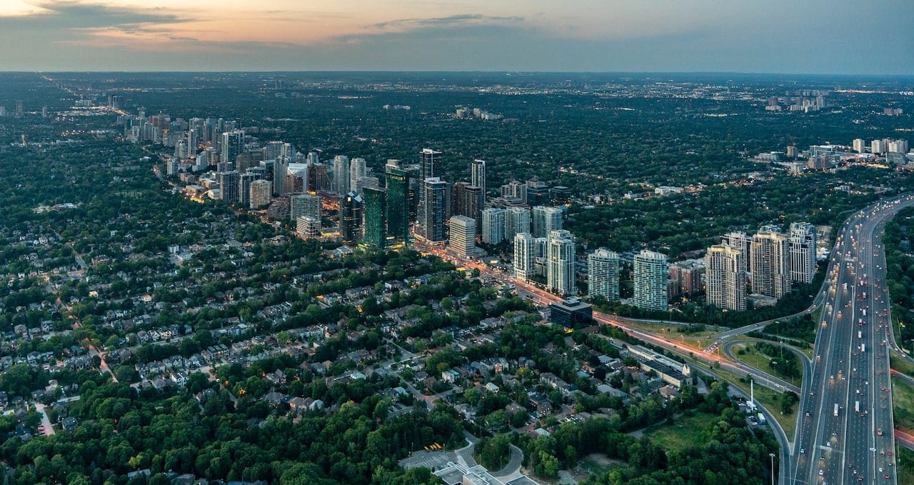Aerial rendering of NorthCore Condos angle 1